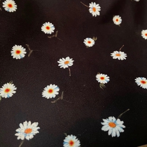 New Alice + Olivia Black Daisy Print Duffle Weekender Bag Tote by Stacey Bendet - Picture 8 of 9